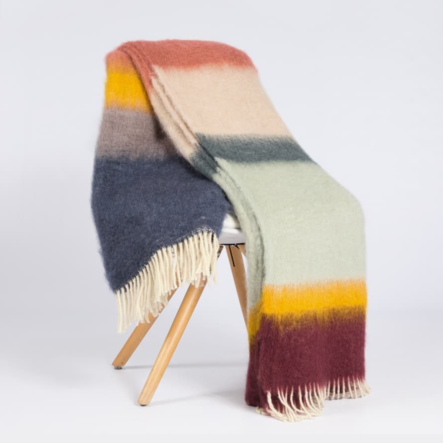 Ezcaray Colourful Wool Mohair Cashmere Throw Blanket Spring Matisse