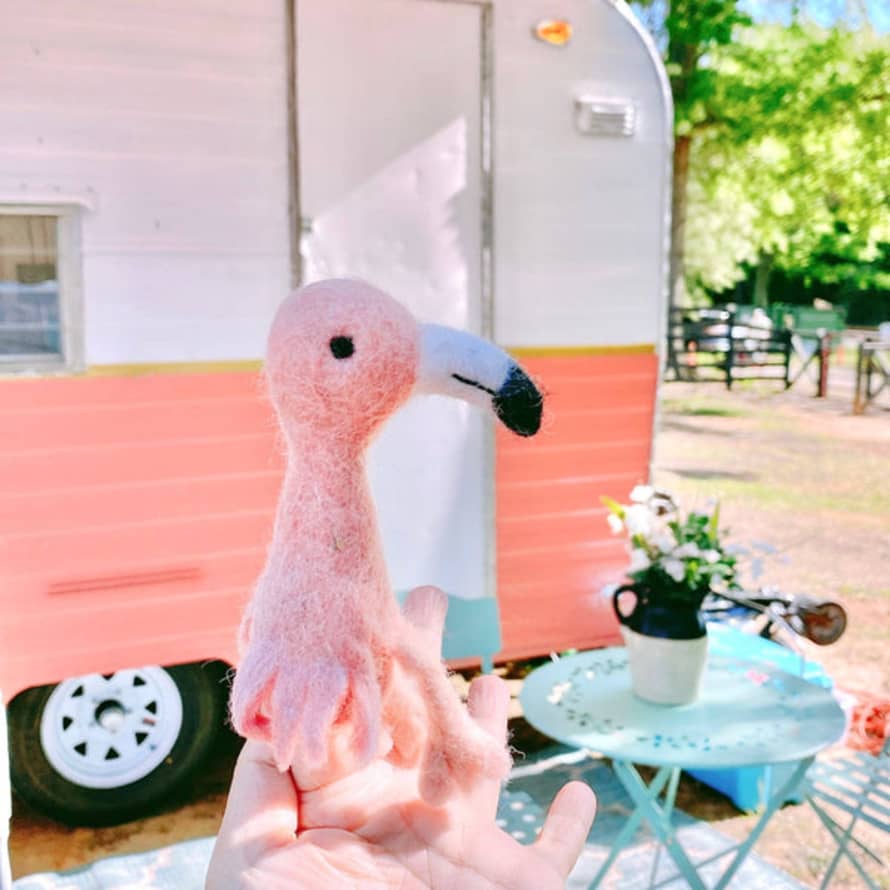 Deer Harbour Design Flamingo Felt Finger Puppet
