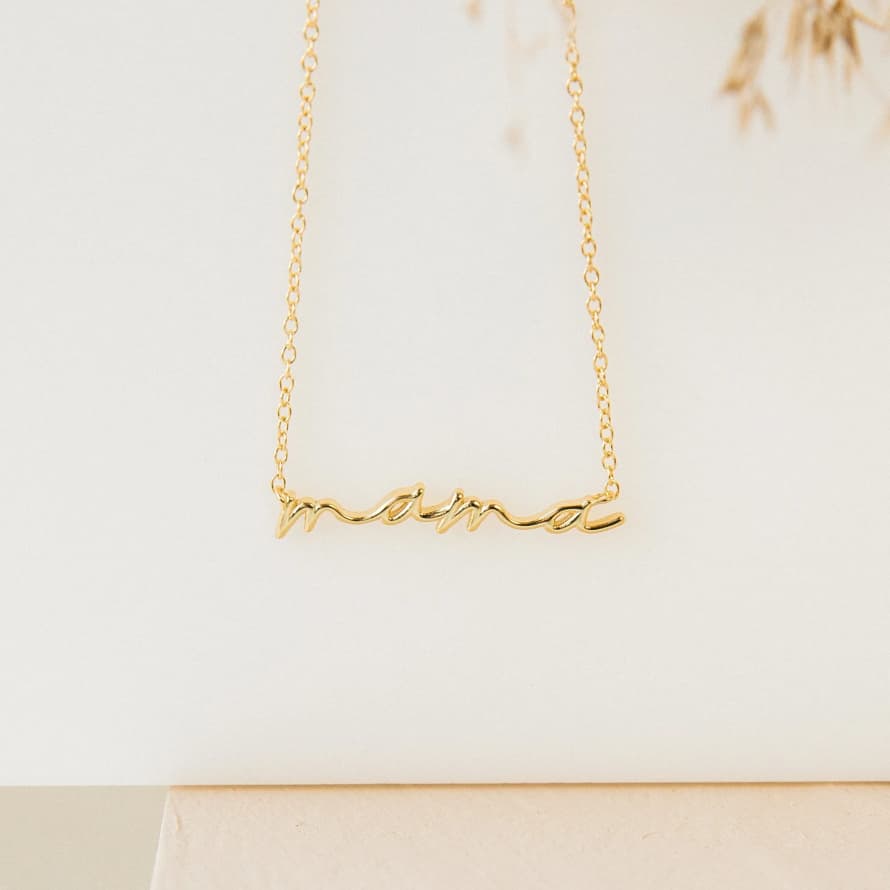 Gold Mama Poem Necklace