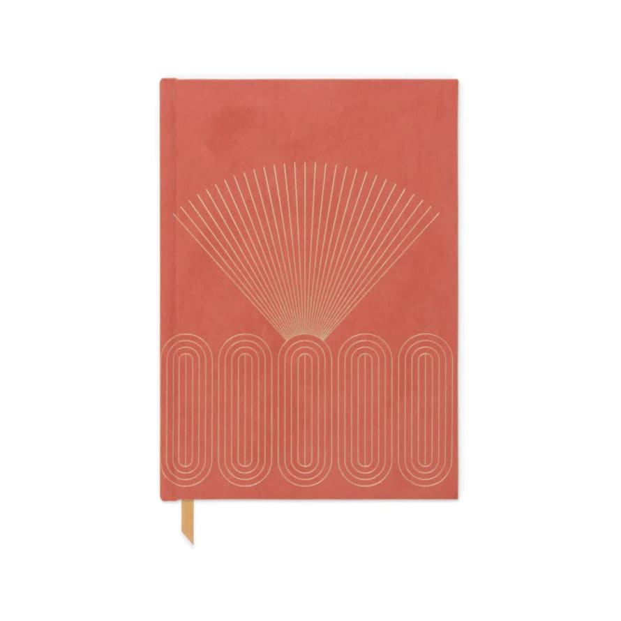 Designwork Ink Suede Journal Radiant Rays - Bright Terracotta