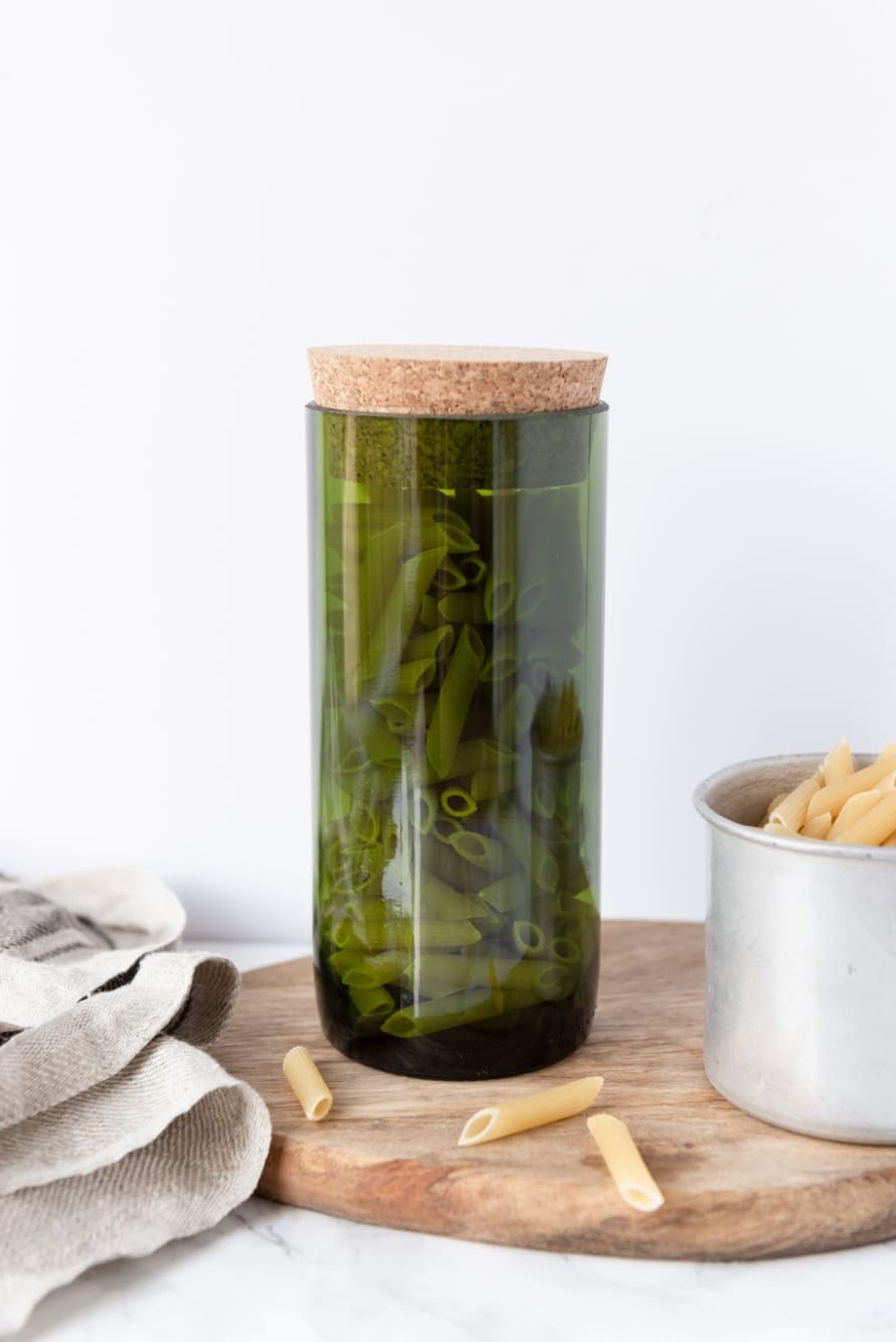 Olive Green Wine Bottle Storage Jar - Duo 