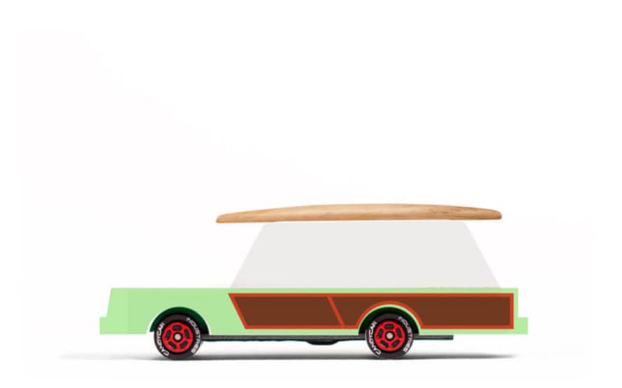 Little Concepts Distribution Ltd Surf Wagon With Wooden Surf Board - Wooden Diecast Toy Car