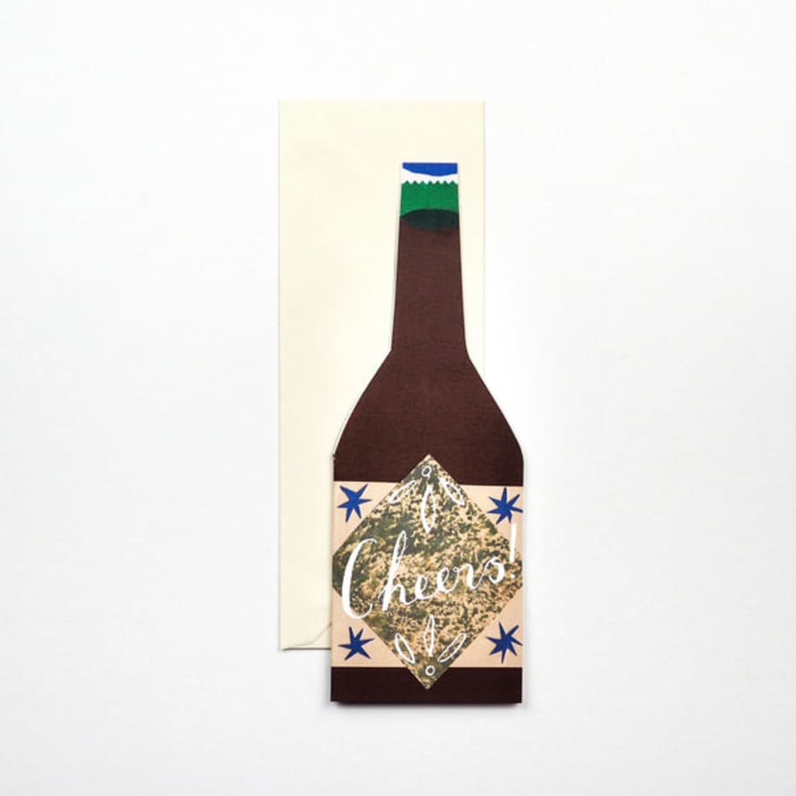Hadley Paper Goods Cheers! Bottle Shaped Card