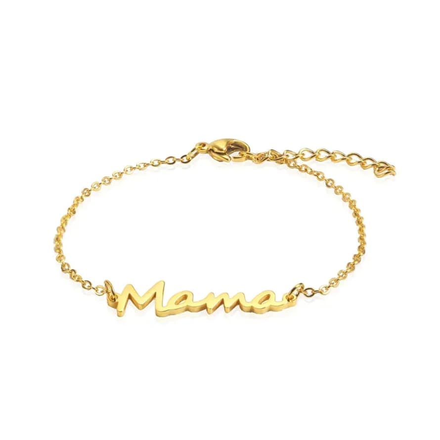 Gold Bracelet with Mama Letters