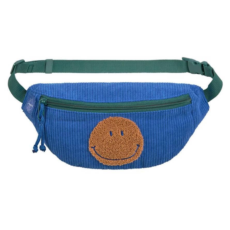 Lässig Blue Waist Bag with Smile Woven