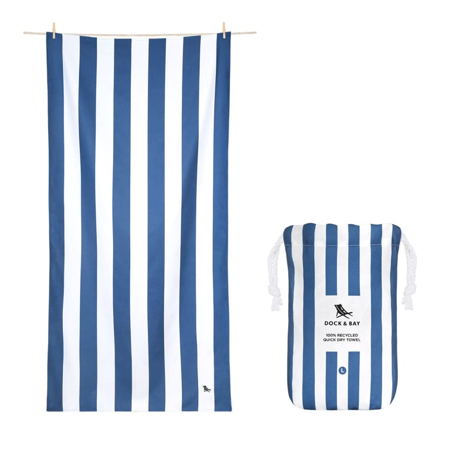 Dock & Bay Extra Large Blue Navy Microfiber Beach Towel