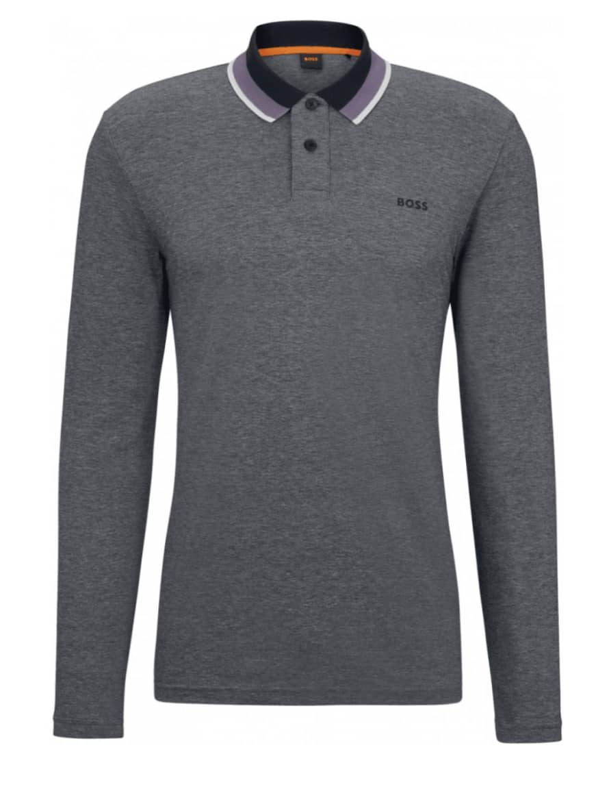 Boss Boss Peoxford Long Sleeve Polo Shirt Navy/purple