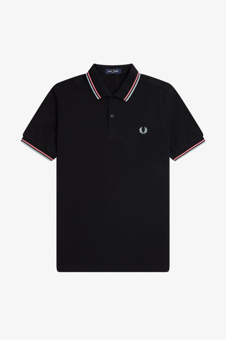 Fred Perry Fred Perry M3600 Polo Shirt Light Black/coral Heat