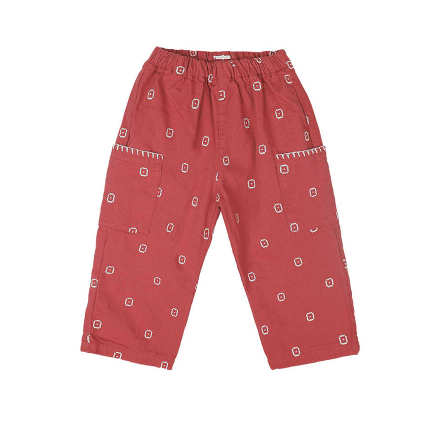 Bien a Bien Hand Stitched Pant in Red