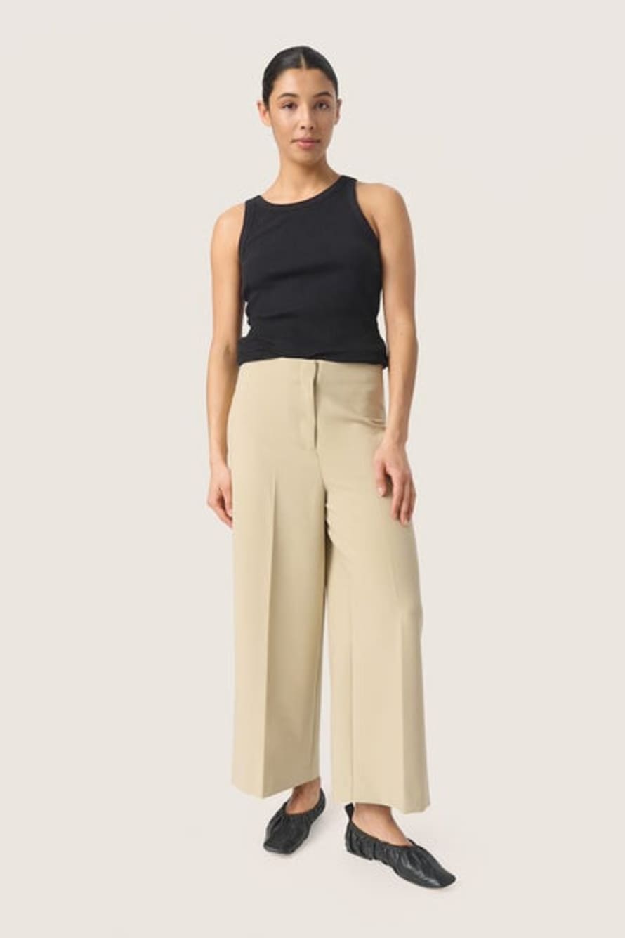 Soaked in Luxury  Corinne Wide Cropped Pants In Spray Green