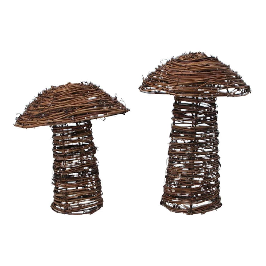 Gisela Graham Set of 2 Twig Wire Decorative Toadstools