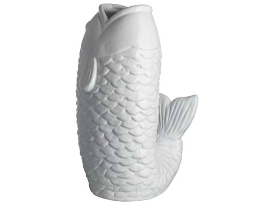 Gusta White Fish Decorative Vase 