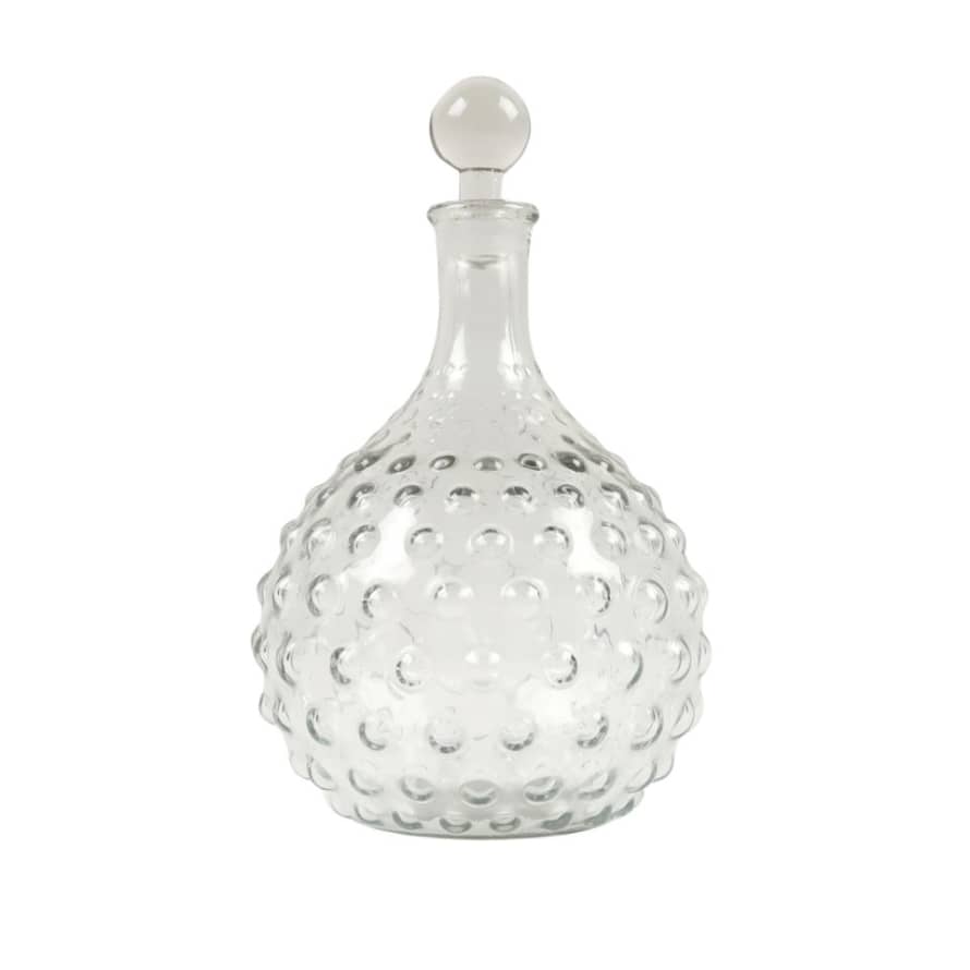 Terrace and Garden Glass Round Hobnail Decanter