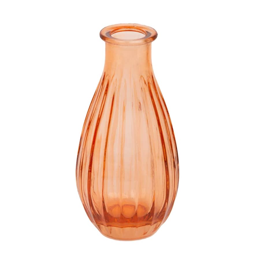 Talking Tables Orange Boho Ribbed Glass Bud Vase