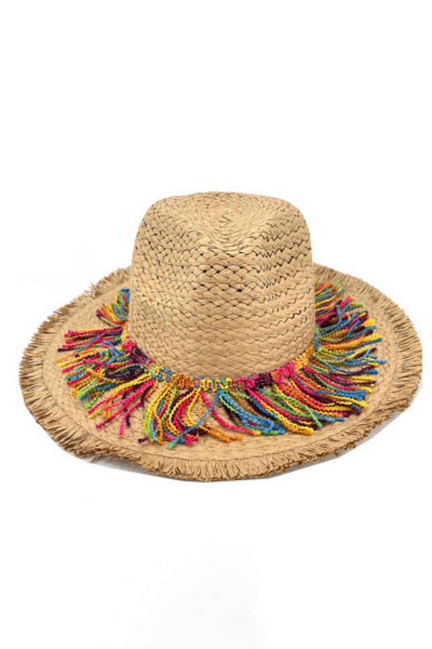 Moda Express Multicolour Fringe Straw Hat