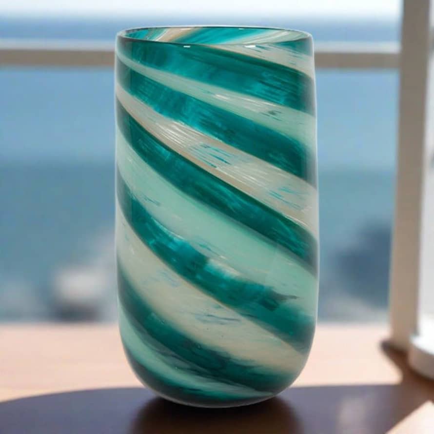 Distinctly Living Green Swirl Vase