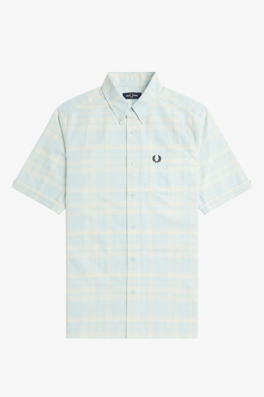 Fred Perry Fred Perry M7823 Short Sleeve Tartan Shirt Light Ice