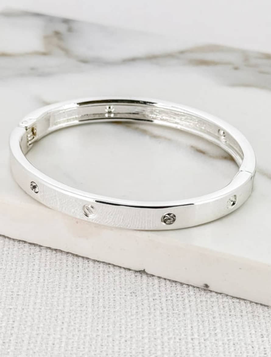 Envy Silver Bangle with Crystals