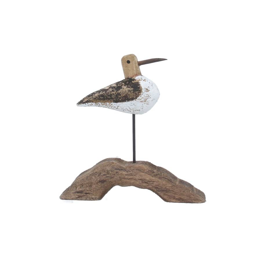 Gisela Graham Mini Rustic Wood Decorative Seagull on Plinth Ornament