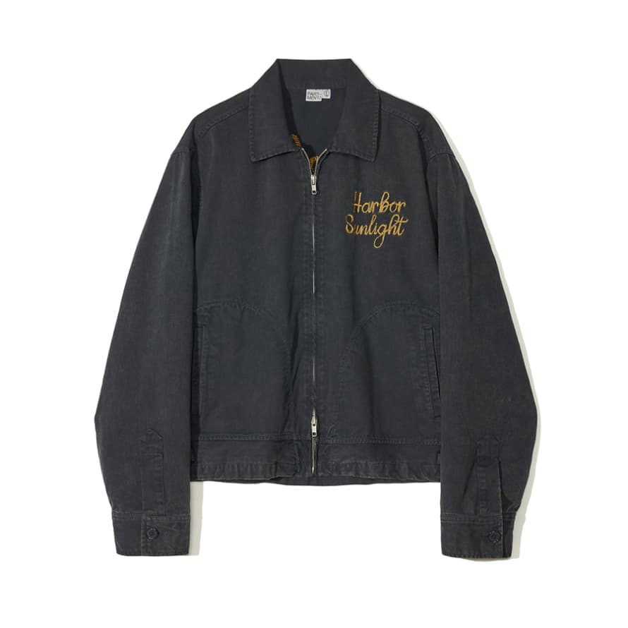 Partimento Vintage Washed Zip-Up Blouson in Navy