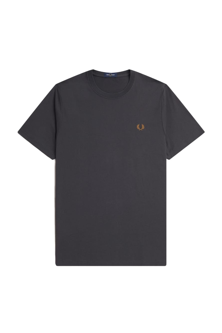 Fred Perry Fred Perry Crew Neck T-shirt Anchor Grey / Dark Caramel
