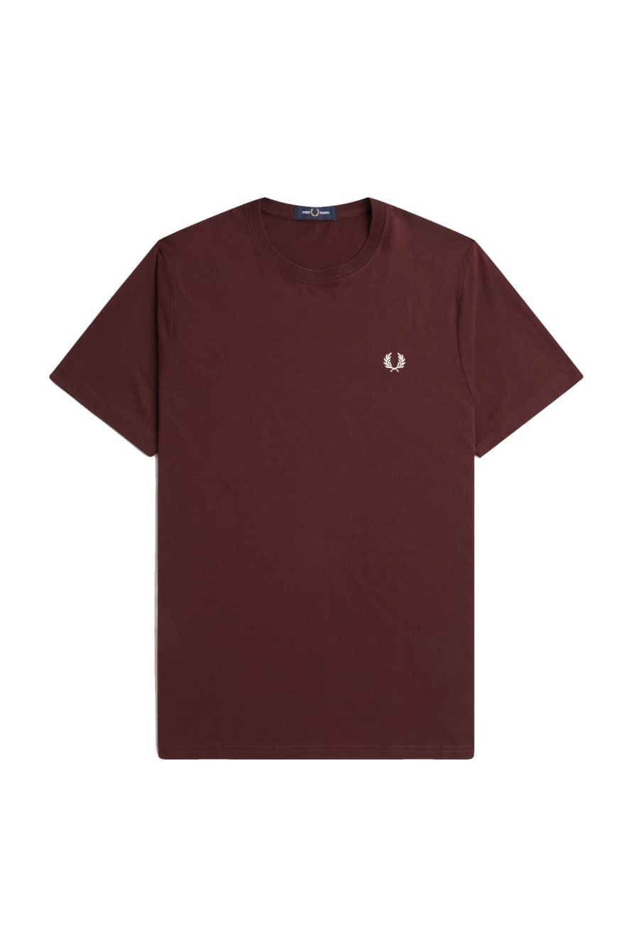 Fred Perry Fred Perry Crew Neck T-shirt Oxblood / Ecru