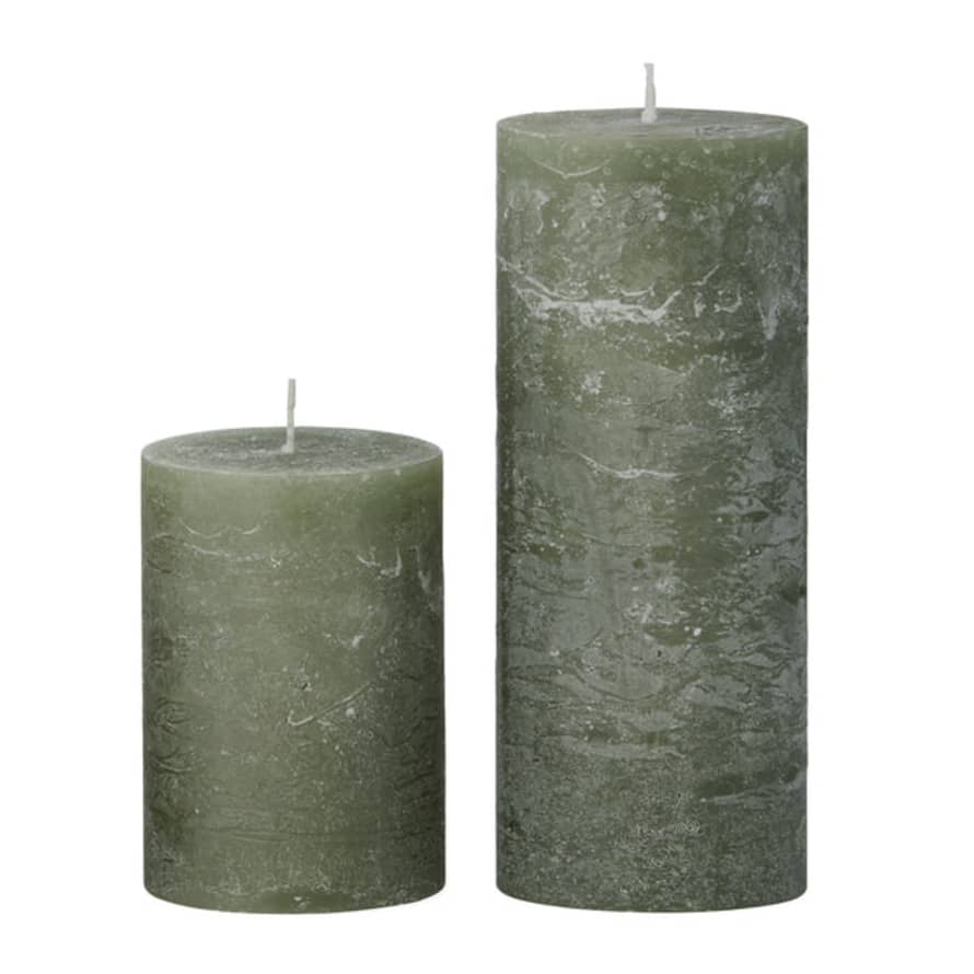 Cosy Living Forest Green 10x15 Cm Statement Rustic Pillar Candle