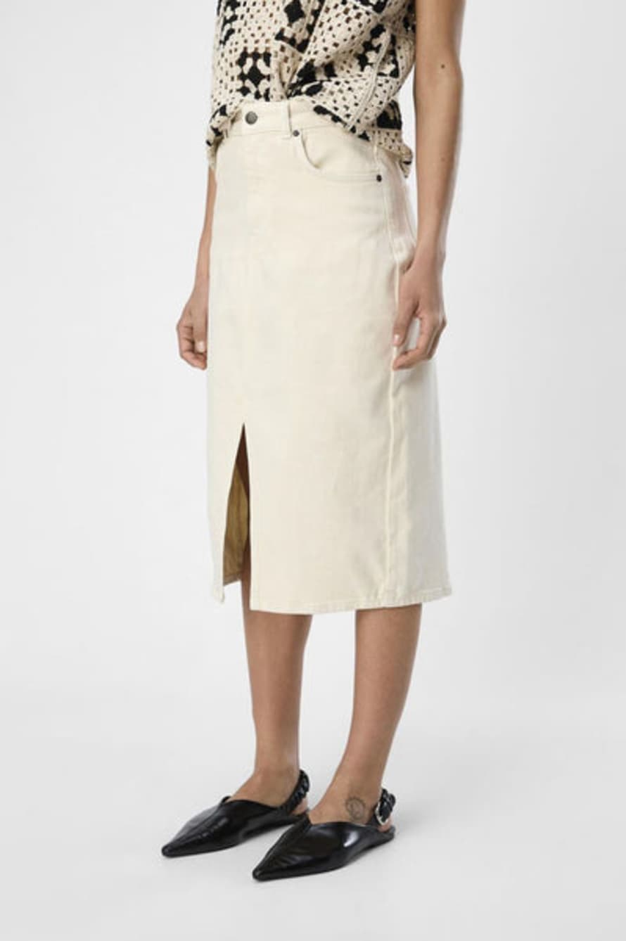 Object Ellen Sandshell Twill Midi Skirt