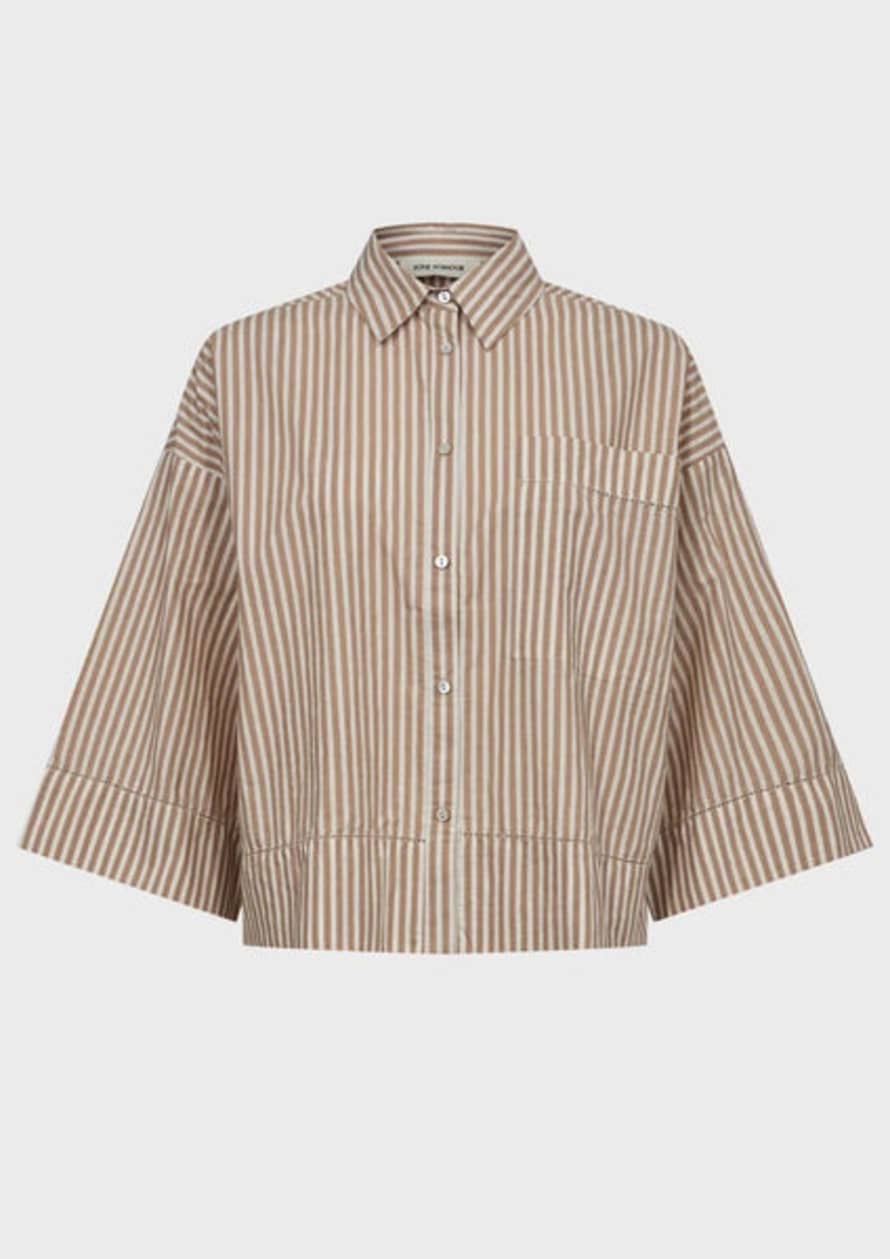 SOFIE SCHNOOR Stripe Shirt Rosy Brown