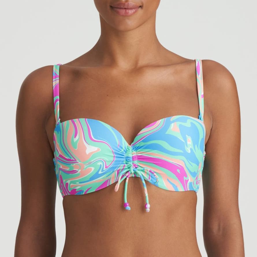 Marie Jo Marie Jo Arubani Padded Strapless Bikini Top In Ocean Swirl