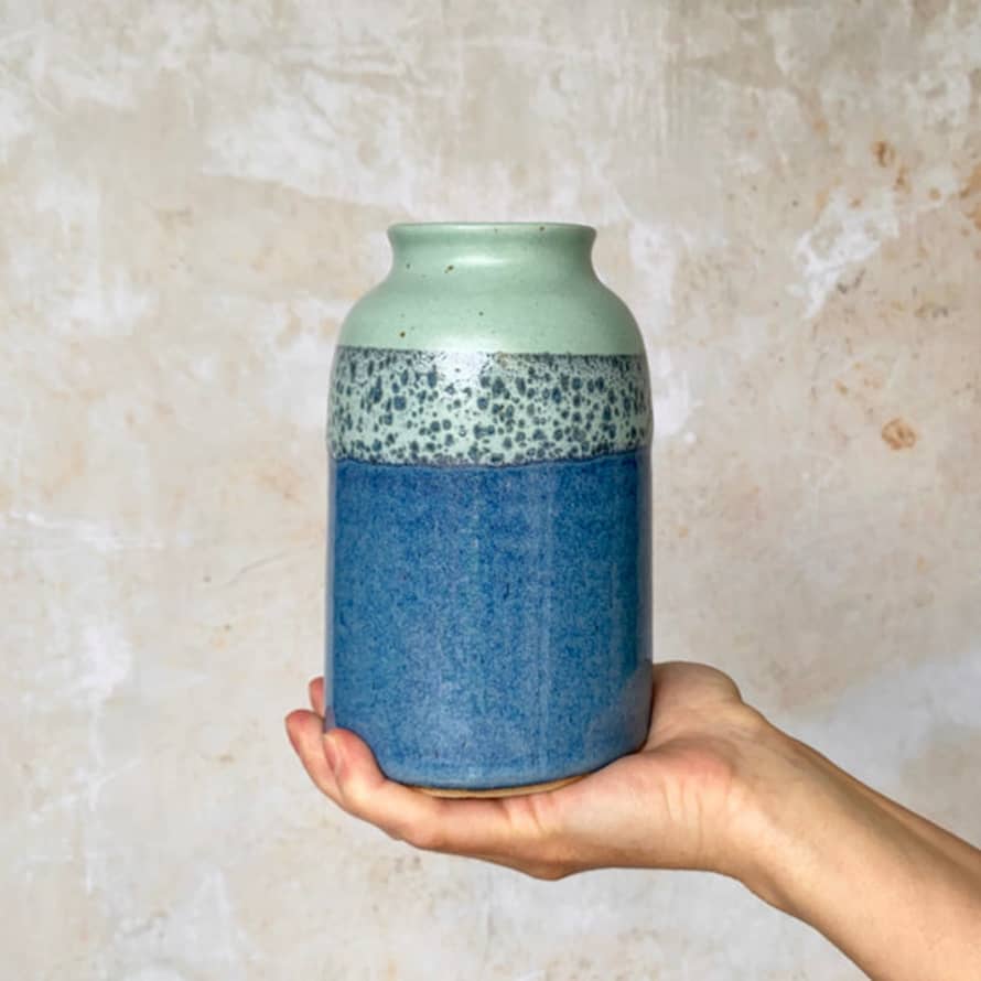 Emily Doran Pottery Bottle Vase - Ocean Spray