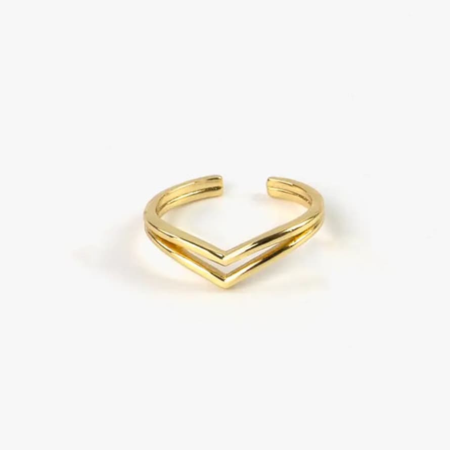 Pineapple Island Wishbone Adjustable Gold Ring