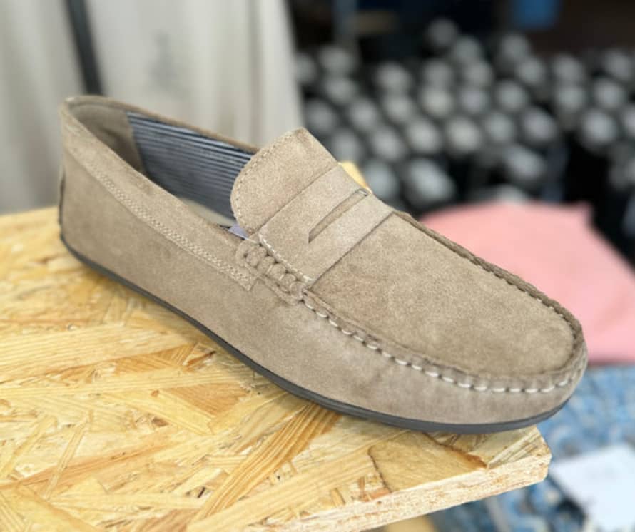 RD1 Clothing Roamers Suede Drivers Loafer Taupe