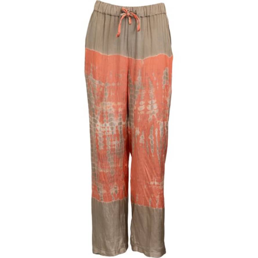 COSTA MANI Snake Tie Dye Pants In Sand / Coral