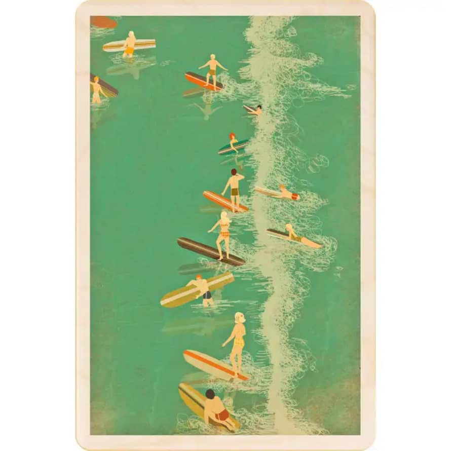 The Wooden Postcard Company Surfs Up Wooden Postcard