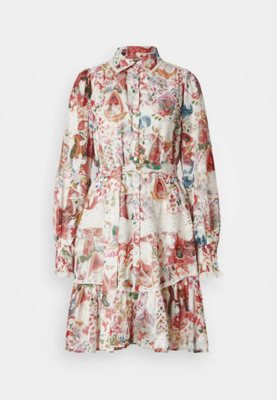Y.A.S Boteh Shirt Dress In White With Multi Print
