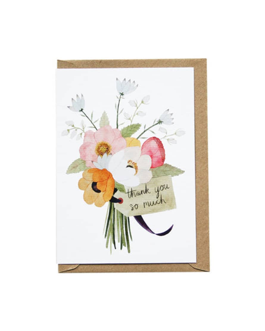 Eleanor Percival Illustration Thank You Flowers Card