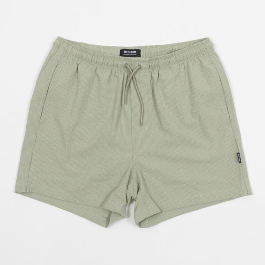 Only & Sons Only & Sons Textured Swim Shorts In Light Green
