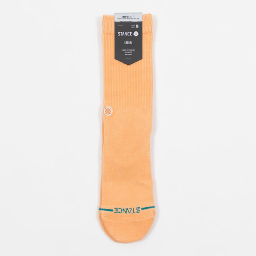 Stance Icon Washed Crew Socks In Peach