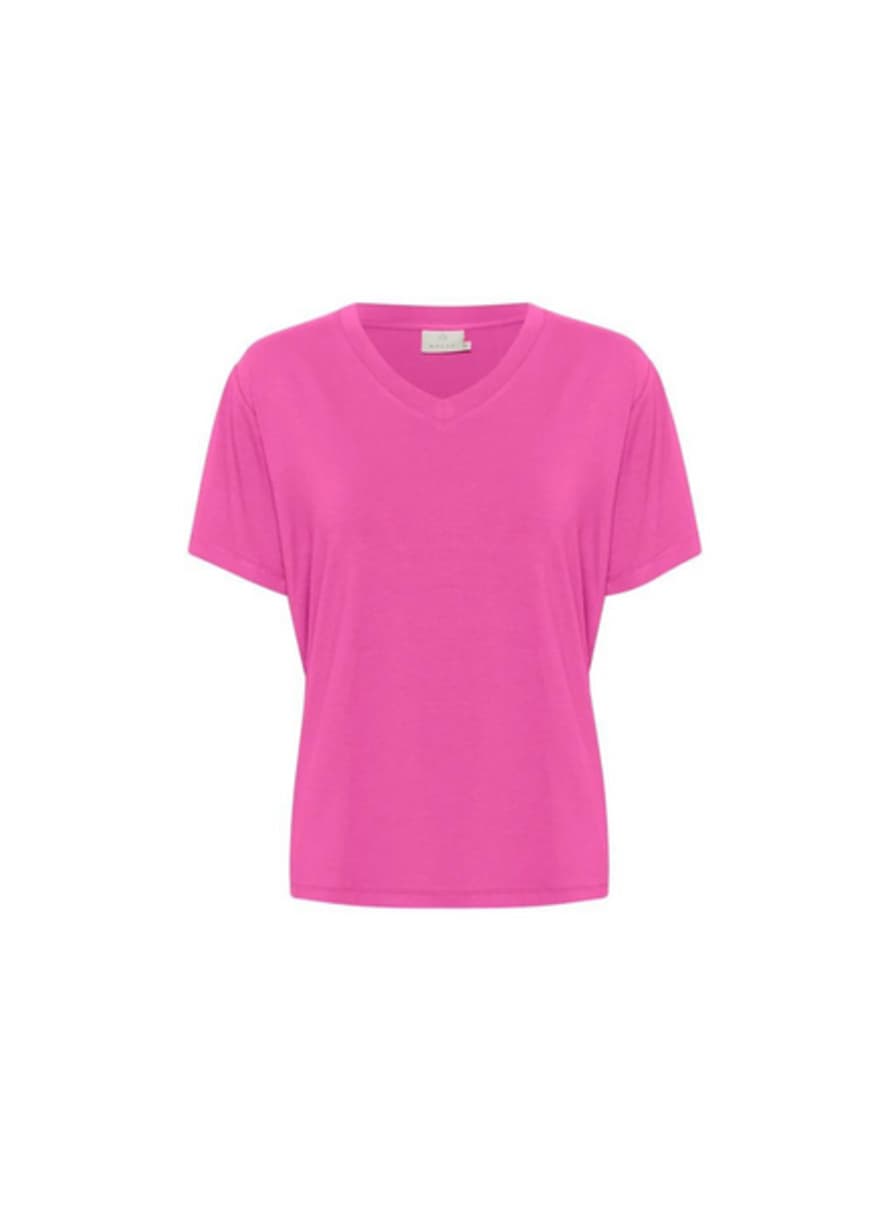 KAFFE Frida V-neck T-shirt In Rose Violet From