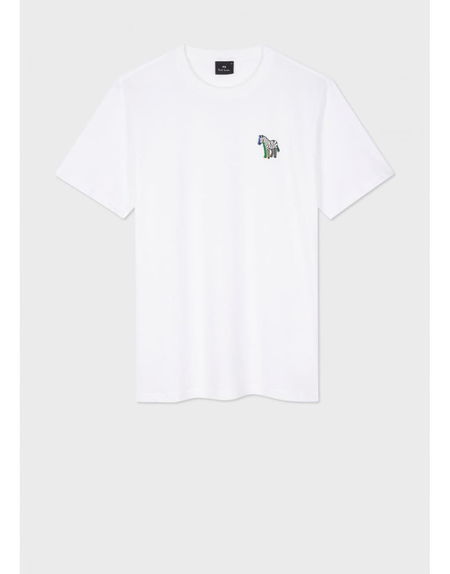 Paul Smith Paul Smith Rainbow Shadow Zebra Classic T-shirt Col: 01 White, Size: X