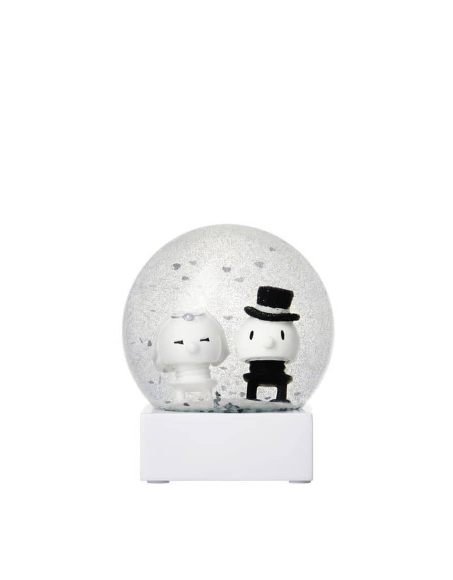 Hoptimist White Glitter Decorative Wedding Couple Globe 