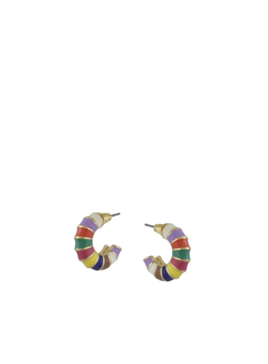 Big Metal Claire Multi Coloured Tiny Bamboo Hoops From Big Metal