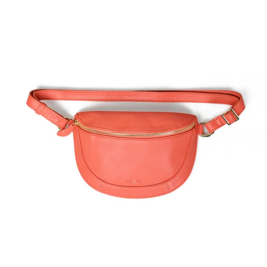 Bell & Fox Liberty Crossbody Bag In Coral Leather