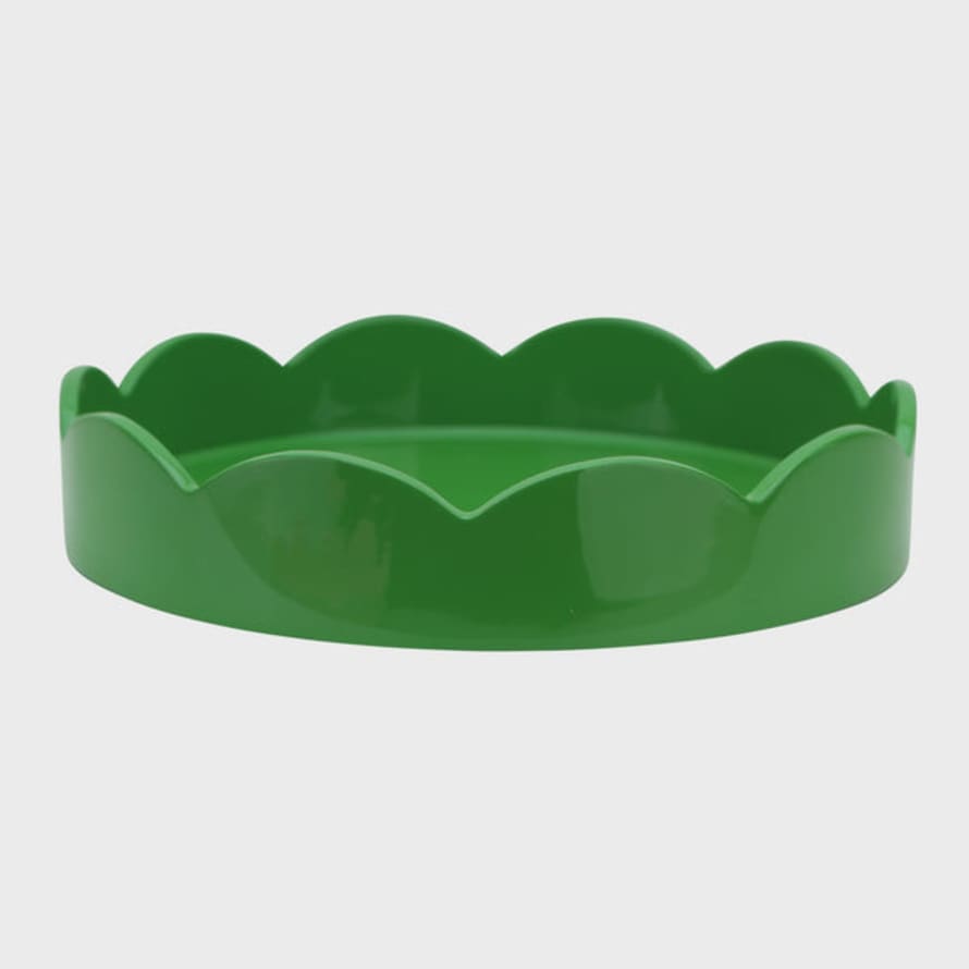 Addison Ross Leaf Green Small Round Scallop Tray