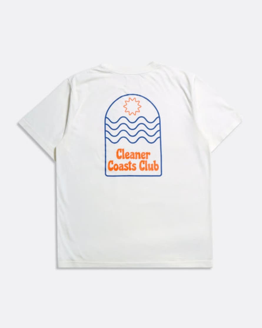 Far Afield Faxmsc-001 Cleaner Coasts Club Graphic T Shirt In White