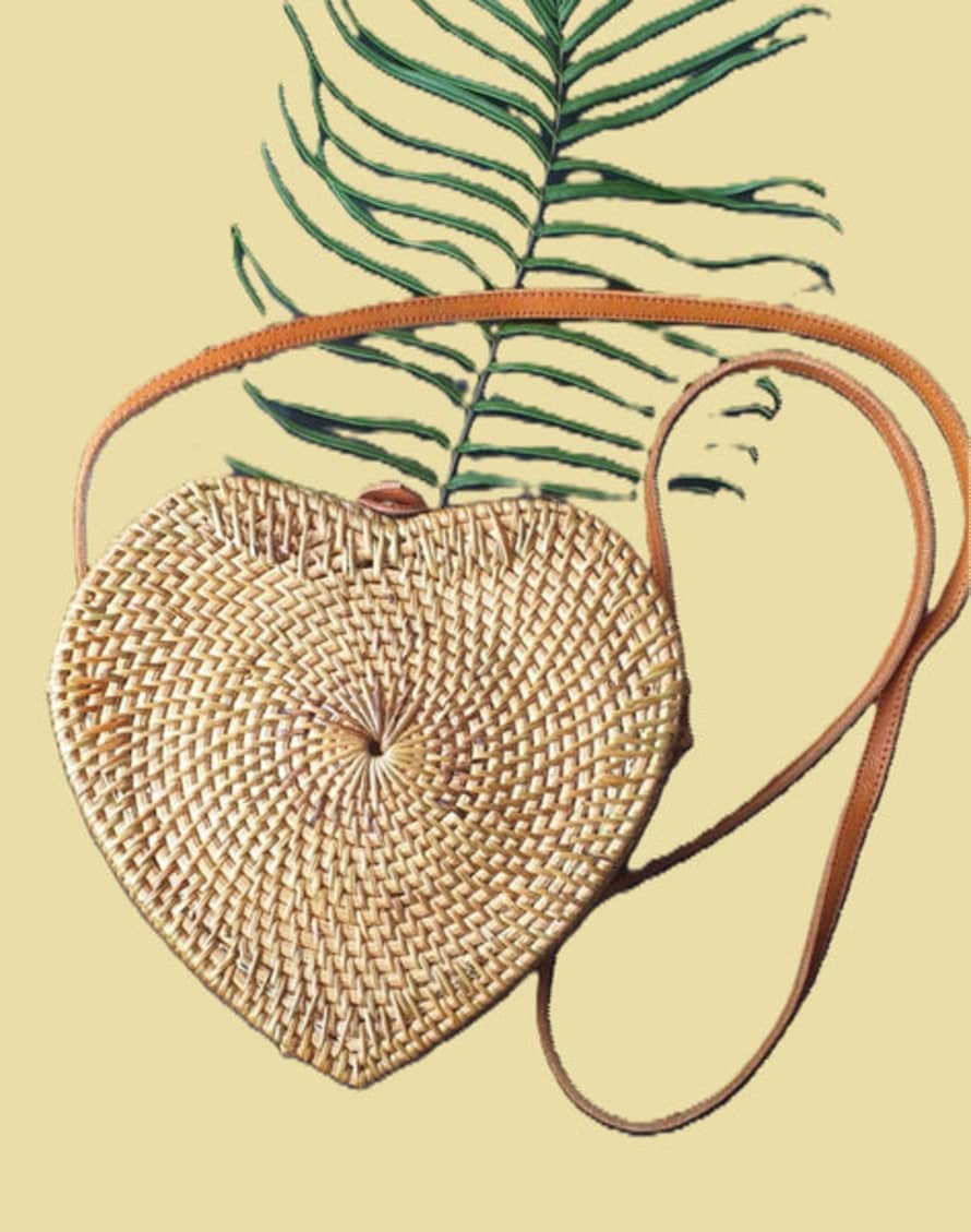 The Bali Collection Rattan Shoulder Bag Heart