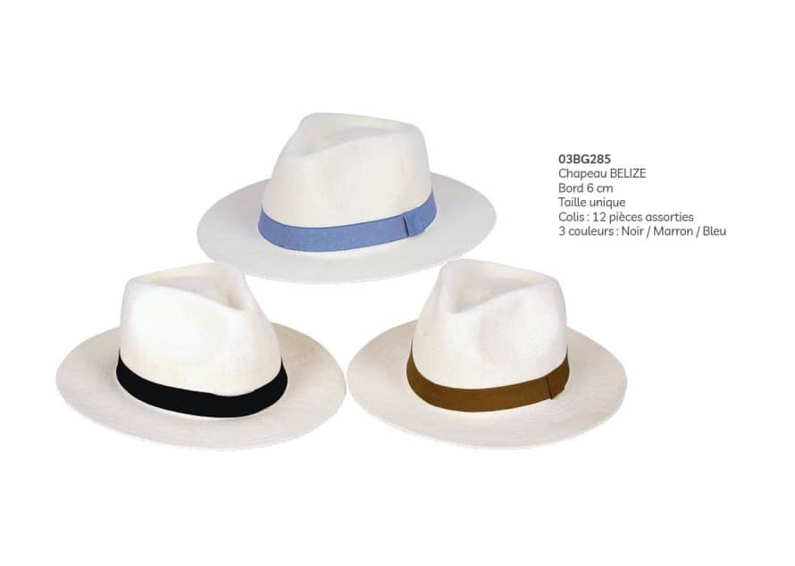 Bagatelle Chapeau Belize White Hat With Black Band
