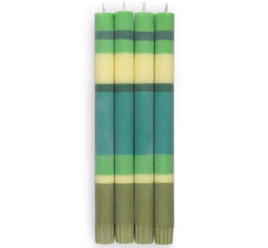 British Colour Standard Grass, Beryl, Olive & Jasmine Multi Stripe Candles