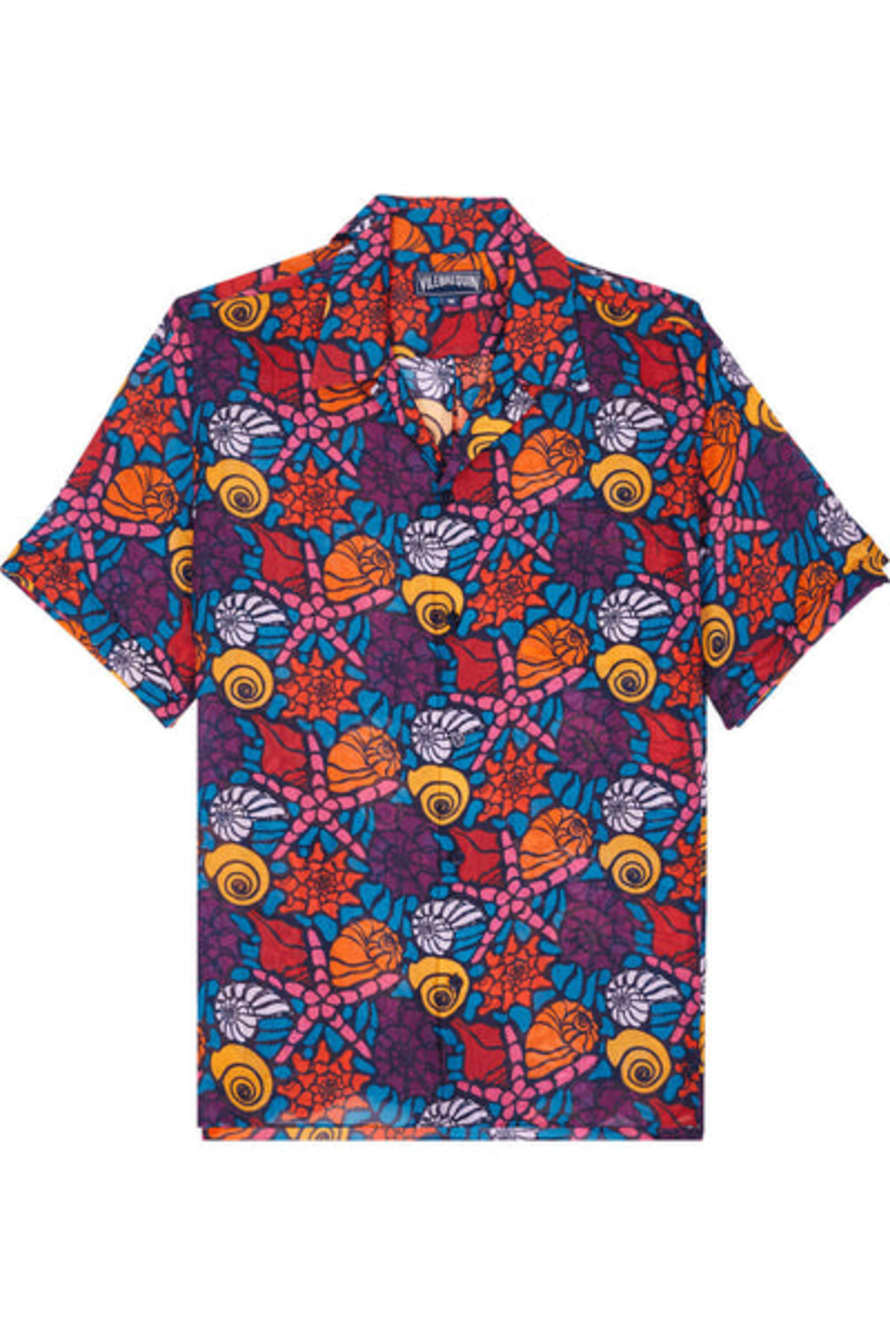 Vilebrequin Noumea Sea Shells Linen Shirt Multicolour